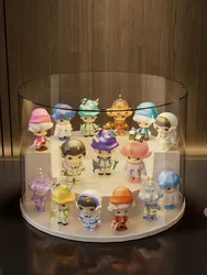 Rotating Blind Box Storage Display Stand Action Figures Display Cabinet Dust-proof Acrylic Mystery Box Display Box Doll Orgnizer