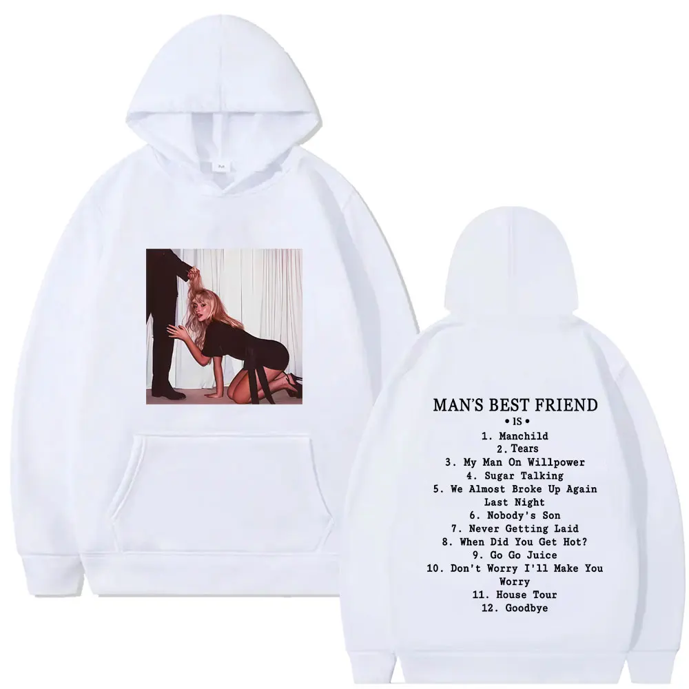 Sabrina Carpenter Man's Best Friend Album Graphic Hoodie Men Women Fashion Casual Oversized Streetwear Man Fleece Cotton Hoodies
