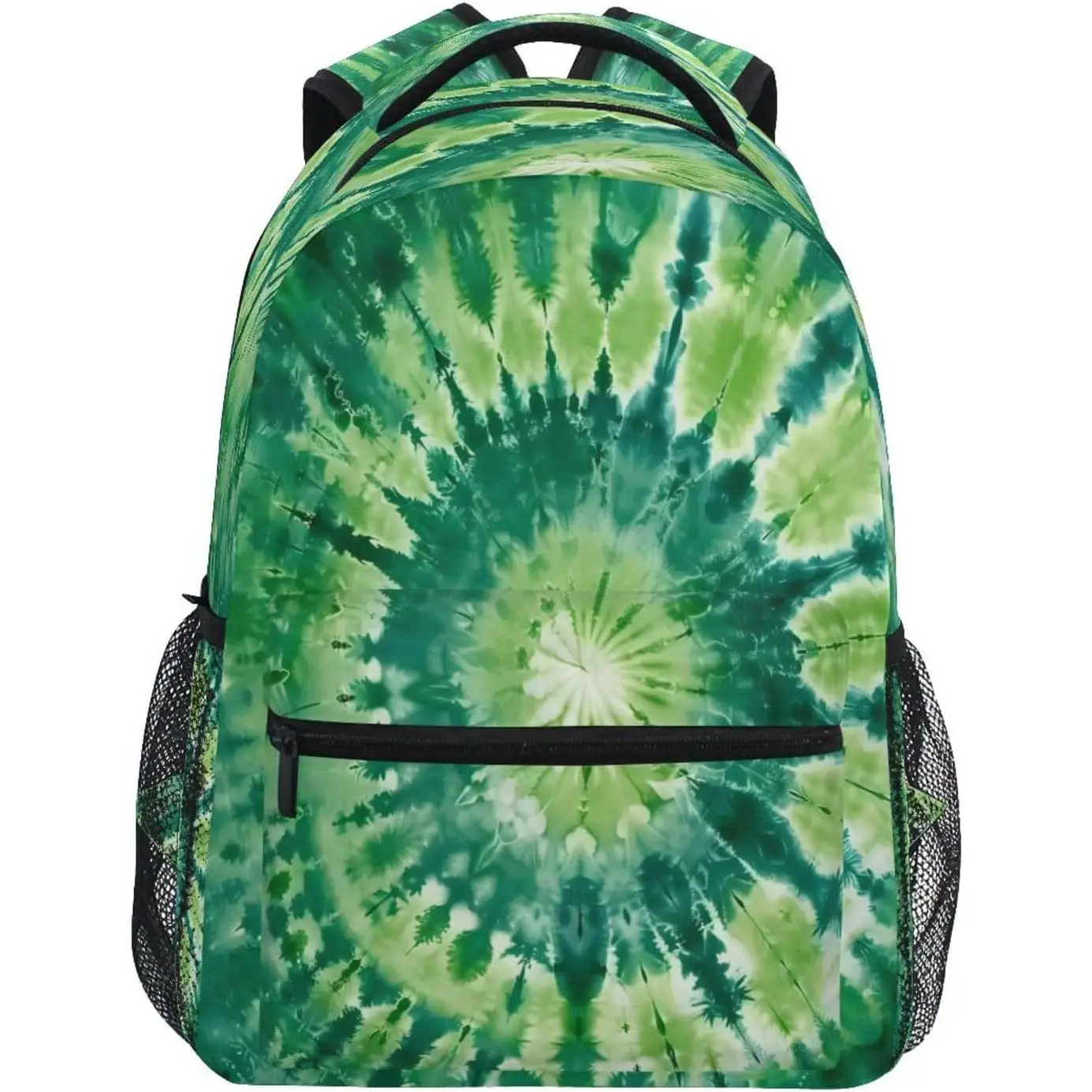 

Green Tie Dye Kids School Backpack for Boys Girls Teens Bookbag Travel Daypack Bag 16 inch