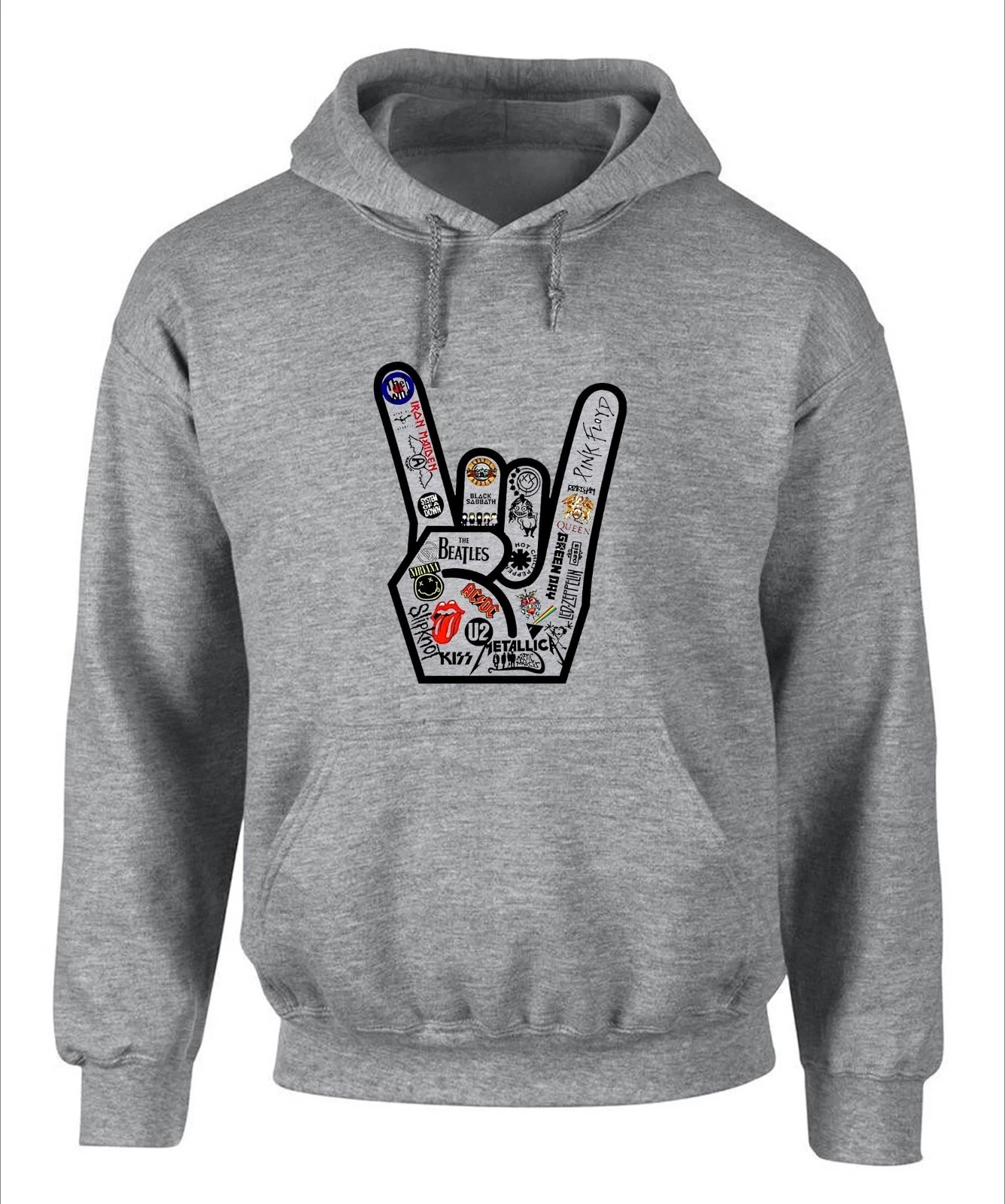 Rock Musik U2 البيتلز AC DC Nirvana جرافيك مطبوعة للرجال والنساء فضفاض دافئ هوديس عادية الخريف/الشتاء موضة فاخرة