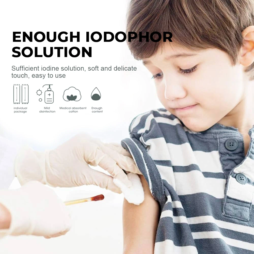 

51Pcs/set Disposable Iodine Cotton Swabs Sterilize Asepsis Family Emergency Kit Care Sanitary Portable Outdoor Cotton Swabs Tool