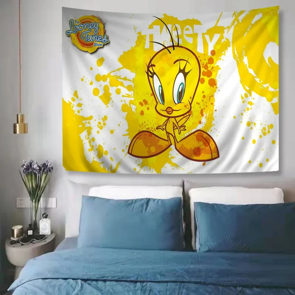 Looney Tunes T-Tweety Bird Colorful Tapestry Wall Hanging Bohemian Wall Tapestries Mandala Wall Art Decor