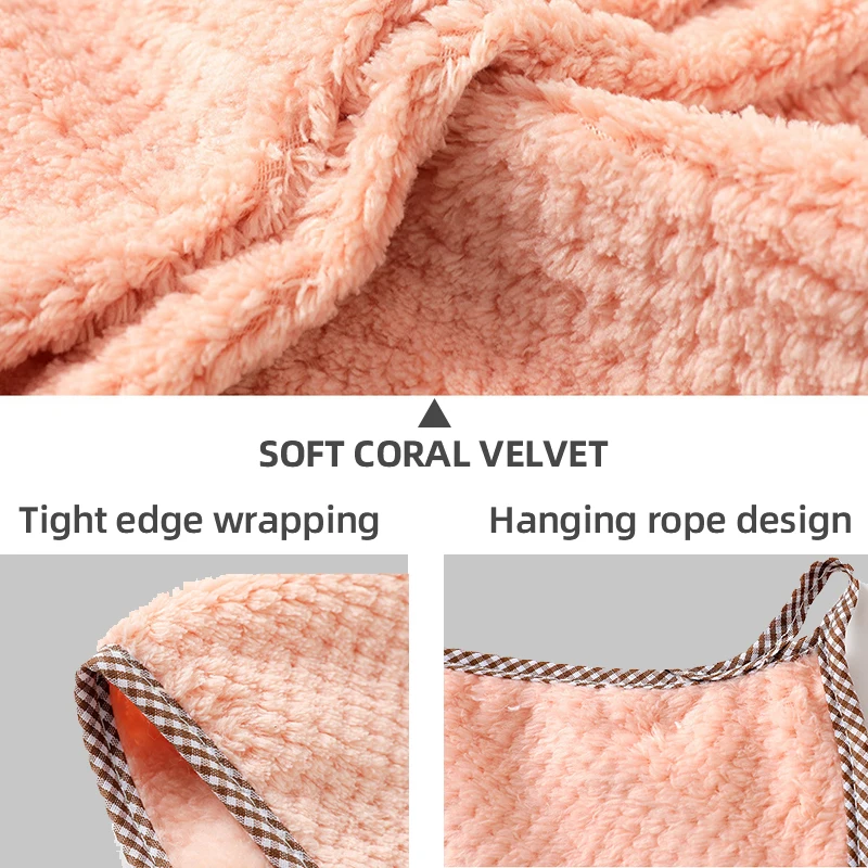 5pcs Soft Reusable Dish Towels, 9.8x9.8in Coral Fleece Cleaning Rags, Household Absorbent Non-shedding Dishwashing Cloth, Double