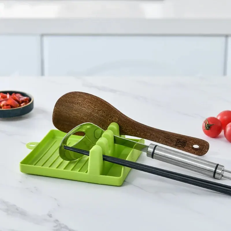 1 unidad de soporte de cocina para espátulas, tapas de ollas, cucharas y utensilios de cocina, para encimera, con soporte para cucharas de sopa y palillos