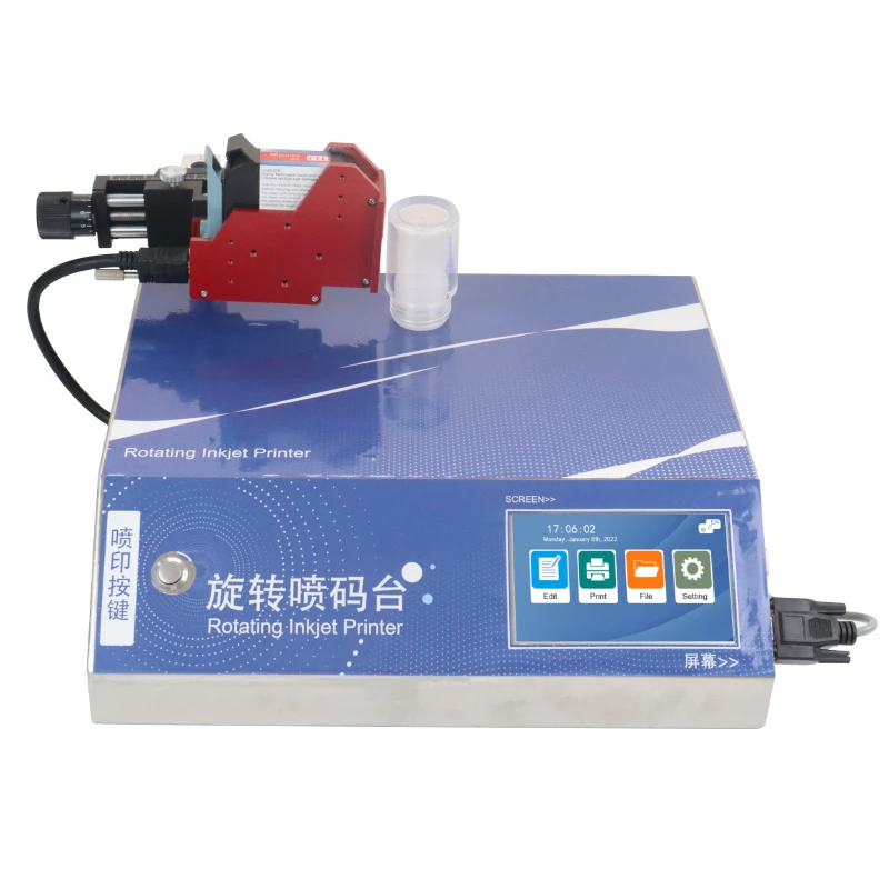 Rotary Table Bottle Online Thermal Inkjet Printer 12.7MM QR Barcode Variable Date Expiry Date Number Logo Bottle Inkjet Printer