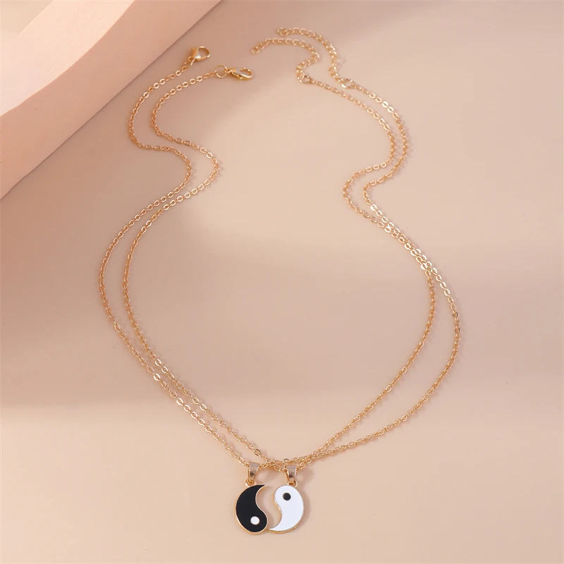 Mode Yin Yang Tai Chi Halskette für Frauen Männer Geburtstagsgeschenk Beste Freunde Party Urlaub Schmuck Geschenke – Detail 9