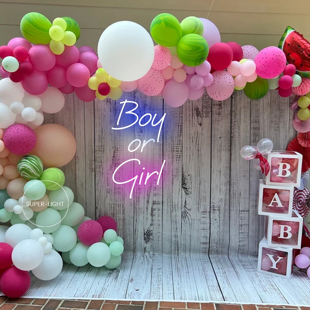 Boy or girl neon sign, Baby shower neon light, Boy or girl sign for gender reveal, Gender reveal party sign led sign 30x40cm