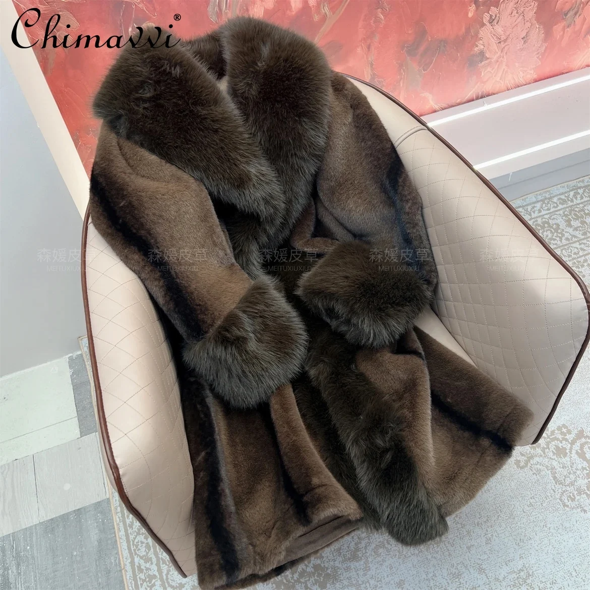 2024 Winter New Women\'s Luxury High-end Imitation Mink Coat Fashion Loose Warm Long-sleeved Temperament Thickened Long Fur Coat