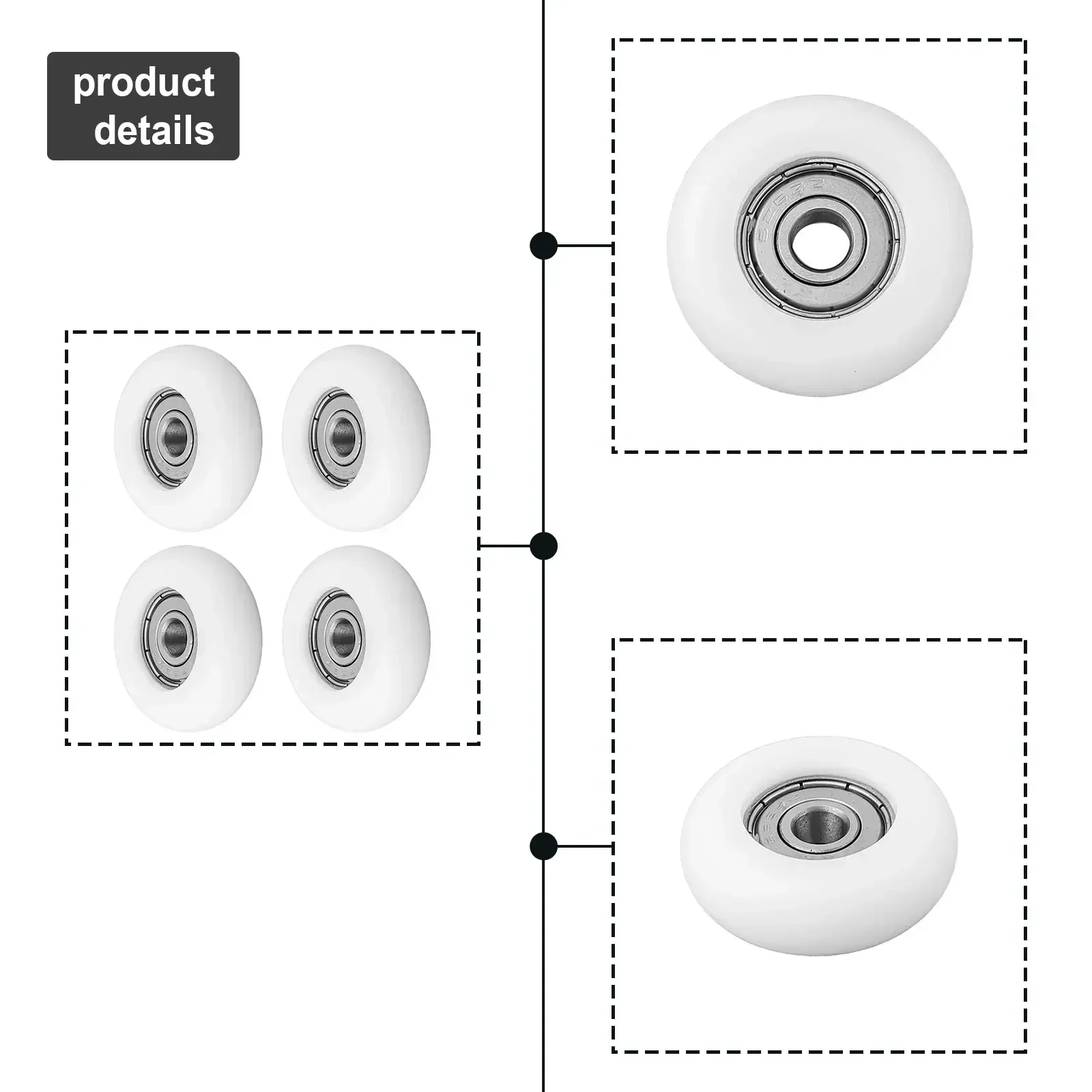 Convenient Packaging Sliding Nylon Wheel Z Bearing Roller Idler Bearing Pulley Long Lasting Performance Low Noise
