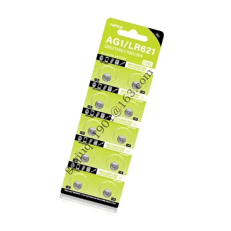 10pcs Ag1 Button Batteries LR621 LR60 SR621SW SR60 SR60L SR60 L621 TR621 SR621 066A