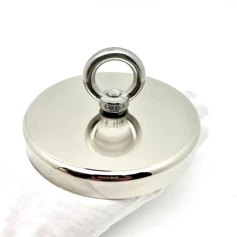 Heavy Duty Round Neodymium Fishing Magnet Stainless Steel Waterproof Rustproof Strong Pull Force Salvage Magnet