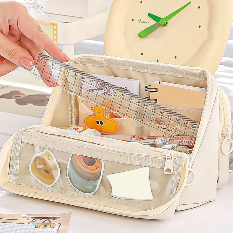 Estuche lápiz capacidad 9 compartimentos bolsas lápiz lápiz