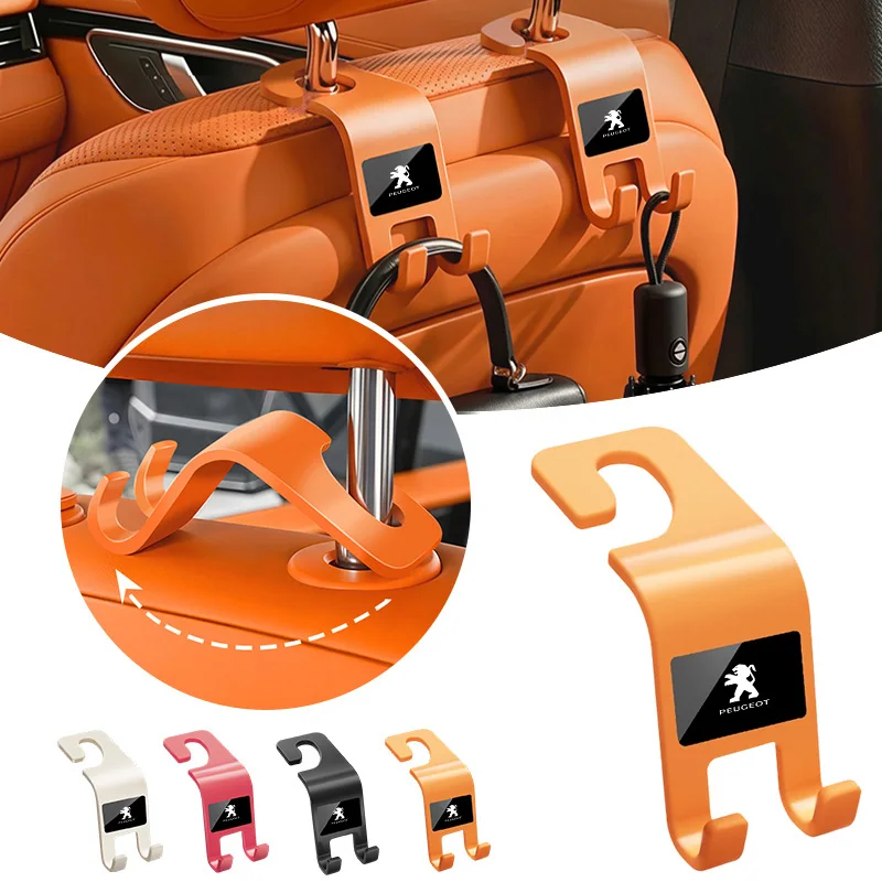 

Hooks for Bags Car Clips Front Seat Headrest Organizer Holder Auto Fastener Hangers Car Storage Interior Accessory For Peugeot