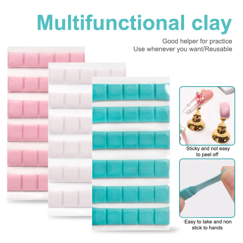 30/96Pcs Traceless Plasticine Multifunctional Clay Adhesive Glue Clay Nail Plasticine Nail Trainer Tool Photography Clay Props