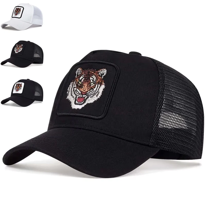 Unisex-Baseballkappen mit Tiger-Stickerei, verstellbar, für den Frühling und Sommer, lässiger Sonnenschutzhut – Detail 1
