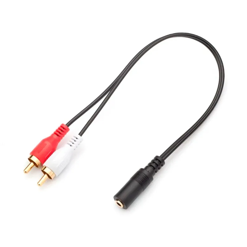 A 2-RCA Adaptador De Audio-Jack 6 Pulgadas Divisor Estéreo 3,5mm Hembra