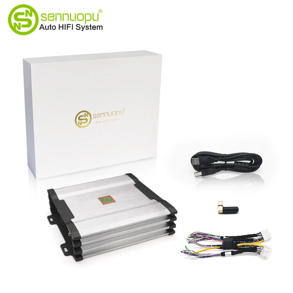 Sennuopu 12 Channels Digital Sound Processors DSP 8 Channels 50 Watts RMS Power Audio Amplifier with Bluetooth Player X812