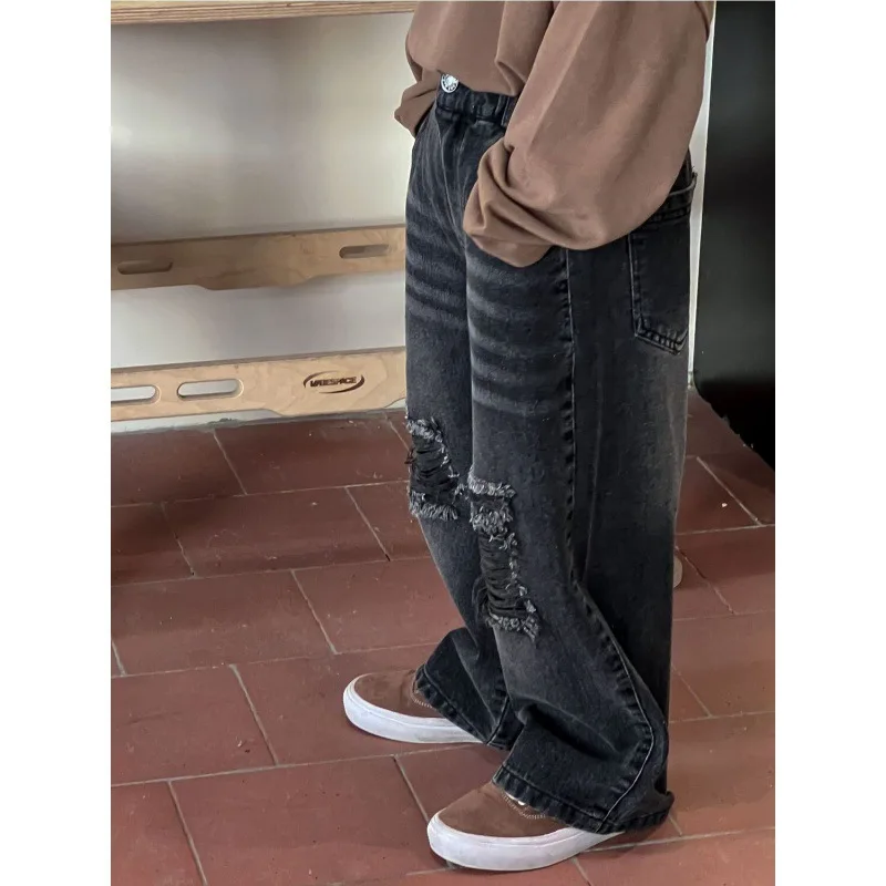 New Children Loose Pants Fashion Boys Wide Leg Pants Kids Denim Trousers Baby Girl Denim Pants Boys Jeans 90-140cm