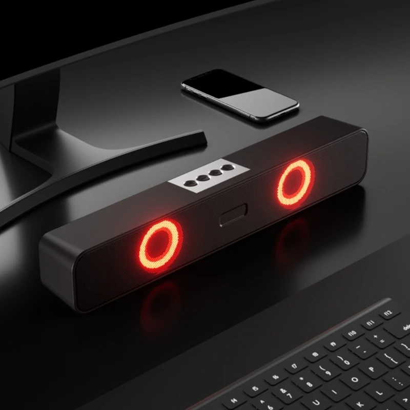 M2EC Домашний кинотеатр RGB-динамик Сабвуфер объемного звучания на 360° 4DStereo Bass Sound Bar 3.5 Aux