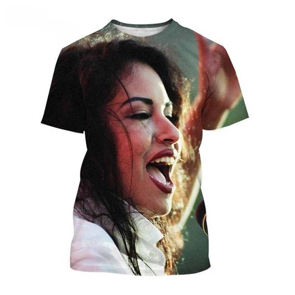 Selena Quintanilla 3D Print T-Shirts Men Women Short Sleeve Round Neck T Shirt Tops Oversized Harajuku Tees Man Street Clothing