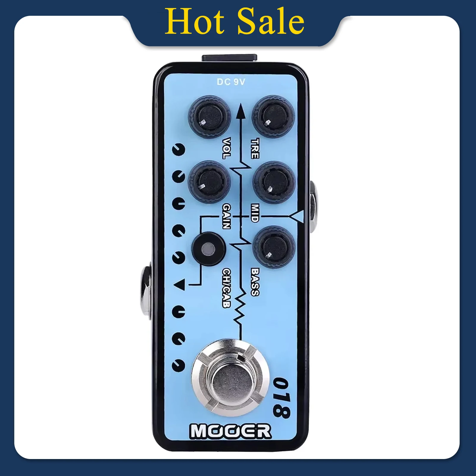 MOOER 018 Custom 100 Guitar Effect Pedal Digital Front Stage Micro Preamp Pedalboard Synthesizer Effect Electric Guitar Parts