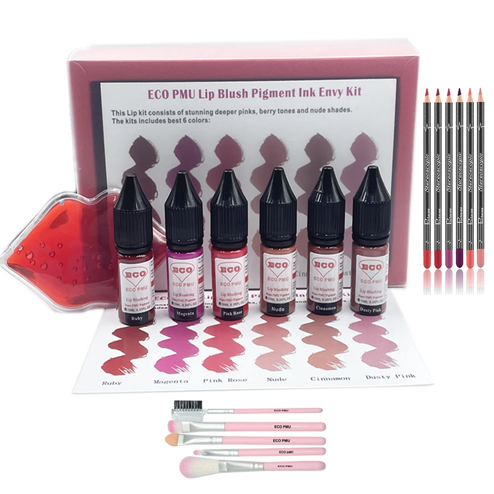 

Newest ECO PMU Lip Blushing Permanent Makeup Pigment Envy Kit