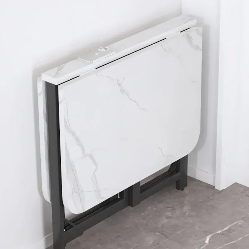 

Folding dining table, ultra-thin multi-functional for small household type, rectangular imitation stone slab