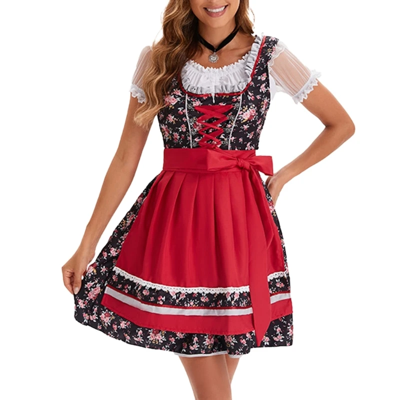 Bierkostüm Dirndl Kleider Bluse Schürze Deutsches bayeres Oktoberfest Kostüm Set