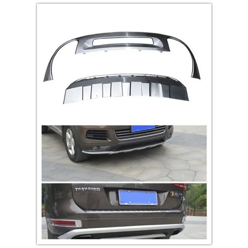 Stainless Steel Front + Rear Bumper Skid Protector Guard Plate For 2012 2013 to 2014, 2016 to 2018 for  for Volkswagon Touareg