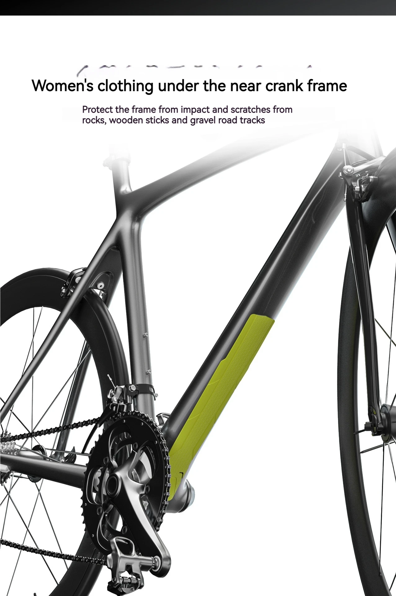 ENLEE Fahrradrahmen Anti-Kratz-Schutz MTB / Rennrad Anti-Rutsch-Aufkleber Schutz Rahmenabdeckung Schutz Kettenschutz Sticke – Detail 6