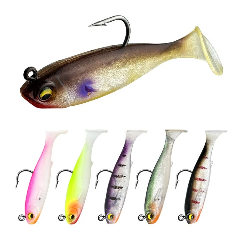 

10pcs Jig Head T Tail Silicone Soft Bait 6cm 6g Fishing Wobbler Lures Artificial Rubber Baits for Sea Bass Carp Spoon Tackle