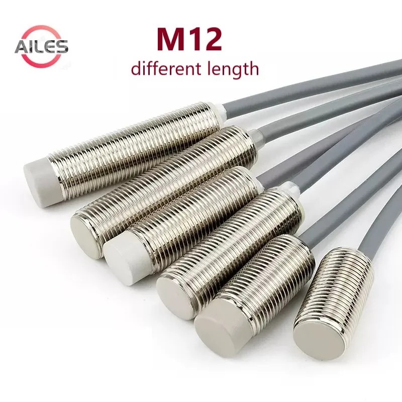 

M12 Inductive Sensor Switch Different Length Size NPN PNP 3Wires Metal Inspect Proximity Switches NO NC 1mm 2mm 3mm 4mm 6mm