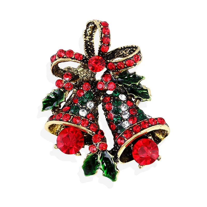 Vintage Glocken Kreatives Geschenk Schleifen Premium Corsage Weihnachtsbroschen Schneeblumennadel Modeschmuck Weihnachtsanzug Brosche Pin