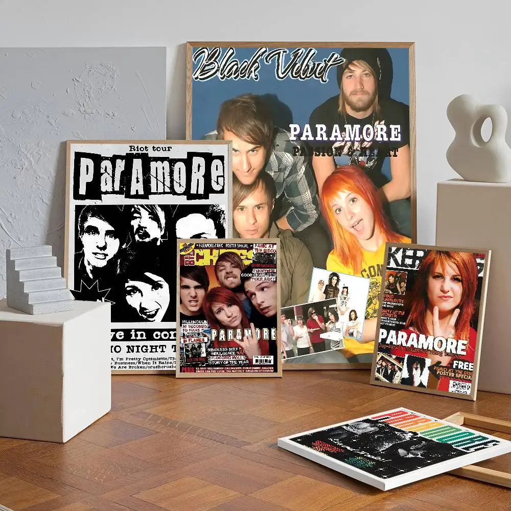 Sänger Paramore Classic Anime Selbstklebende Kunstposter Decoracion Gemälde Wandkunst Weißes Kraftpapier Home Decor