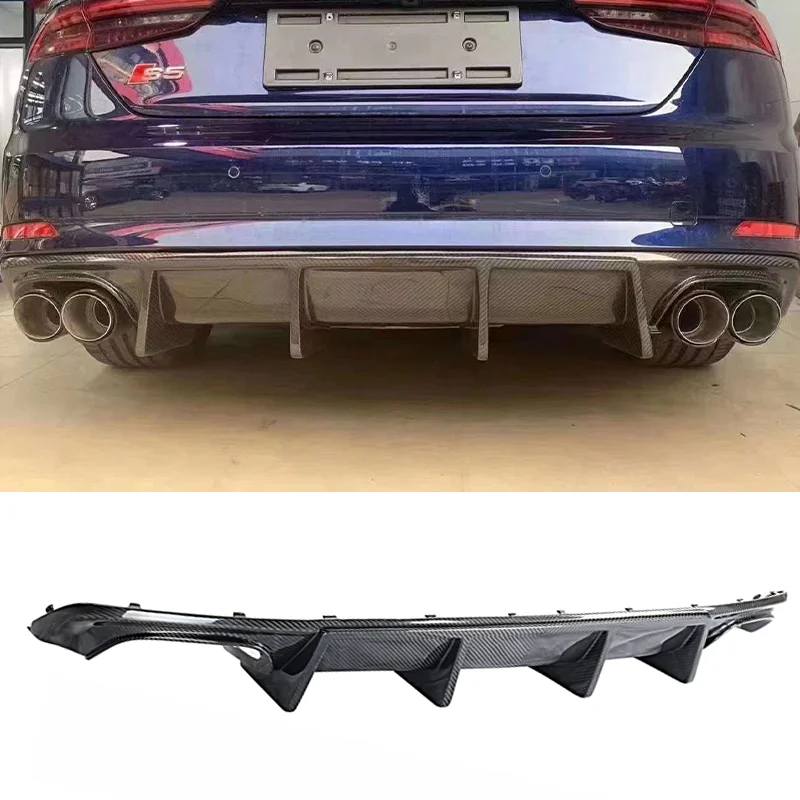 Bumper Dry Carbon Fiber Rear Lip Diffuser For A5 S5 B9 2018-2020