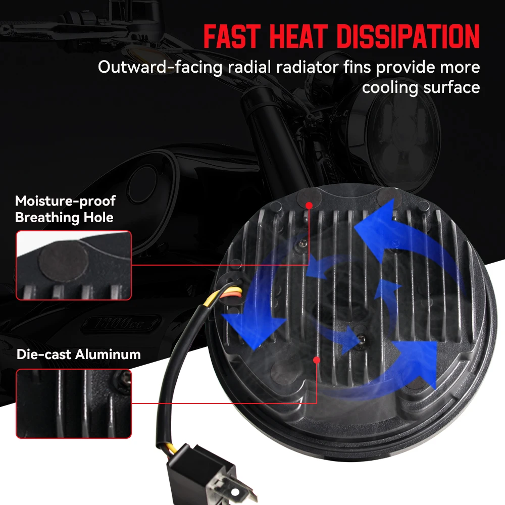 5.75 Inch Motorcycle LED Headlight For Honda Shadow VT 600 700 750 1100 VTX 1300 1800 5 3/4\