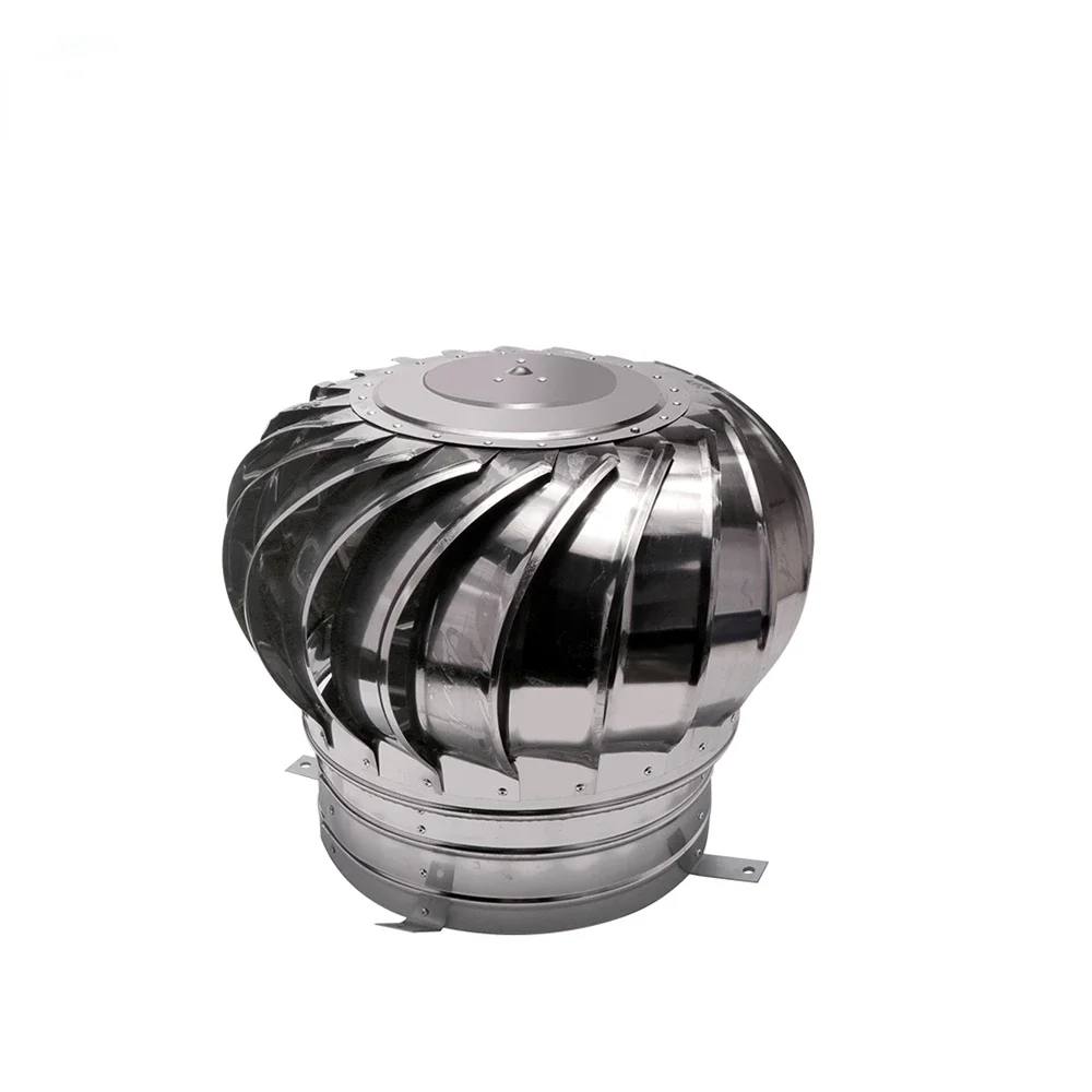 Stainless steel material wind driven circle turbine no power roof ventilation fan