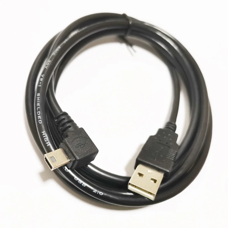 

Прямоугольный 90-градусный мини-USB B тип 5-контактный разъем «папа» к USB 2.0 «папа» кабель для передачи данных около 1,8 м/1 шт.