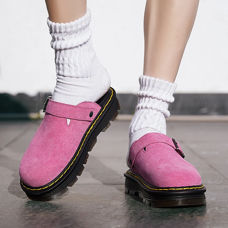 أحذية ميولز جديدة بكعب سميك للرجال والنساء مع تغطية للأصابع، مصنوعة من الجلد المضاد للفراء، أحذية بيركن مريحة وقابلة للتنفس ل...