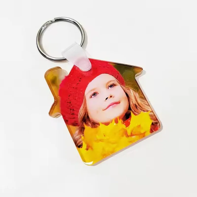 Free Shipping 30pcs/lot Multi Shape Sublimation Blanks Acrylic Keychain Heat Press Key Ring For Bag /Key Decor/Christmas Gifts