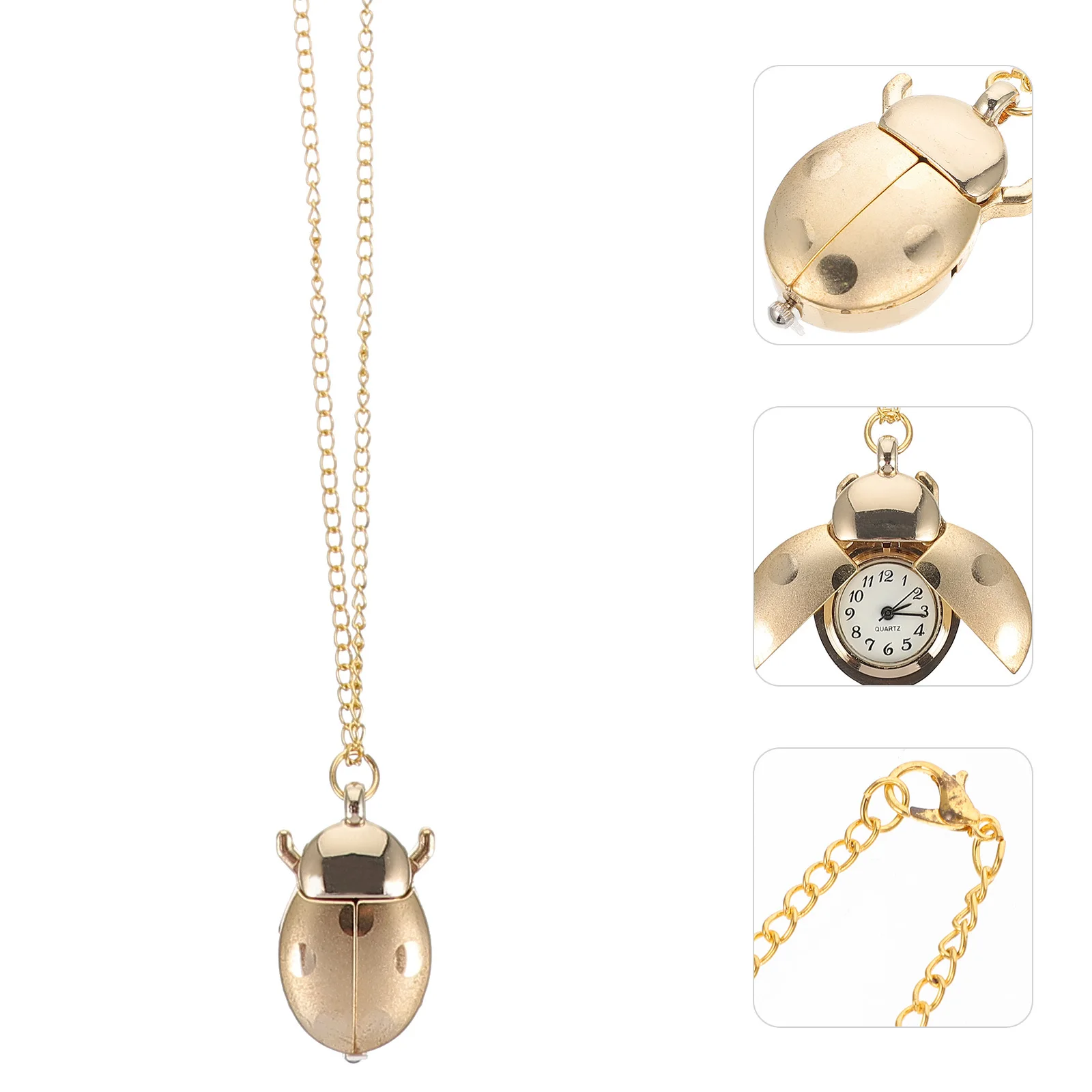 

1pc Vintage Pocket Watch Beetle Designed Retro Zinc Alloy Quartz Timepiece For Men Women Gift Shiny Accessory