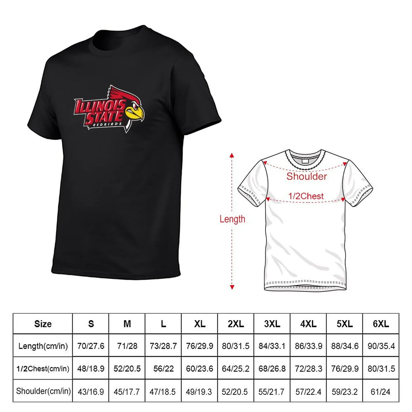 the Redbirds Illinois State-icon T-Shirt blue archive graphic t shirt vintage plus sizes men graphic t shirts