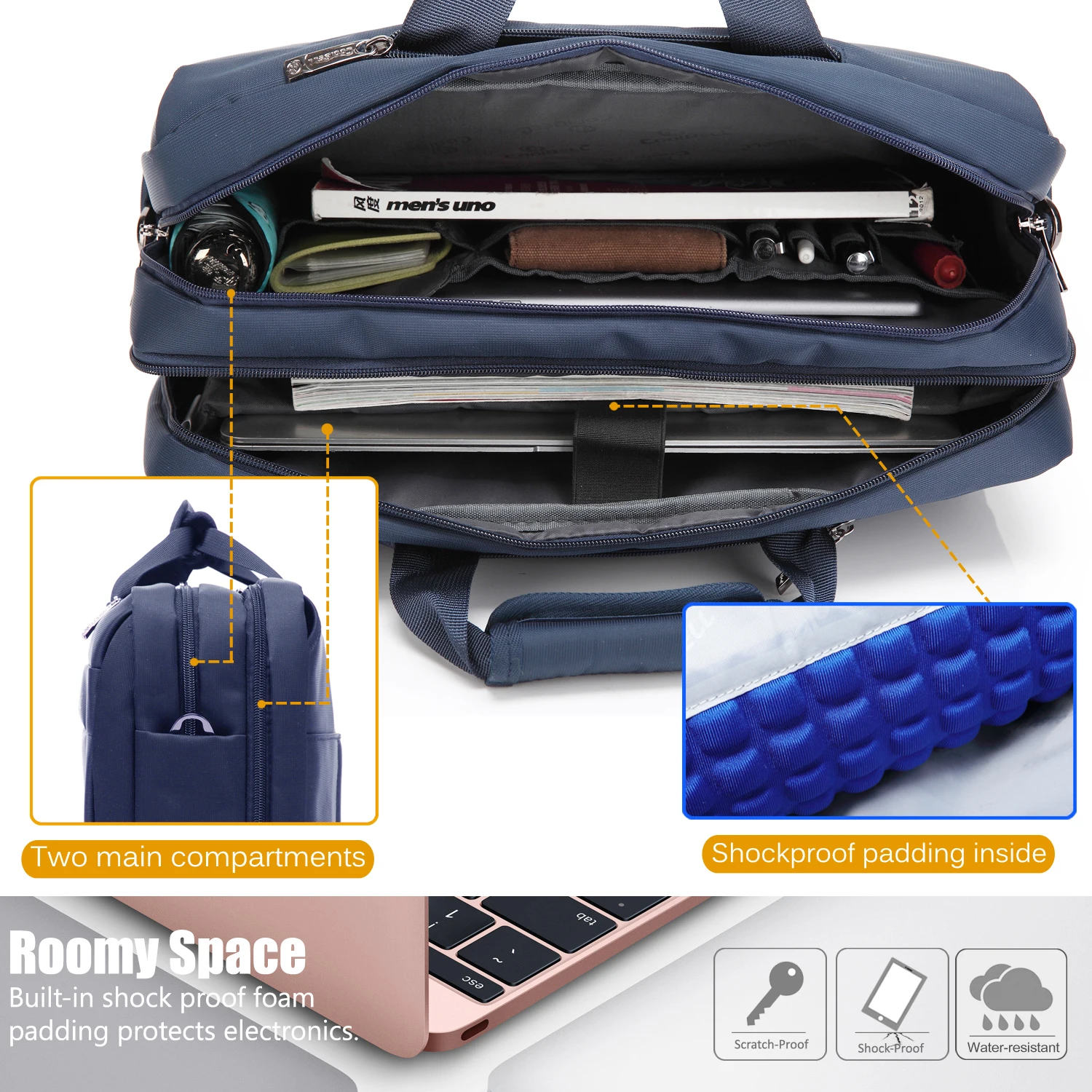 CoolBELL 15.6/17.3 Inches Convertible Laptop Messenger Bag Shoulder Bag Canvas Backpack Oxford Cloth Multi-Functional Briefcase