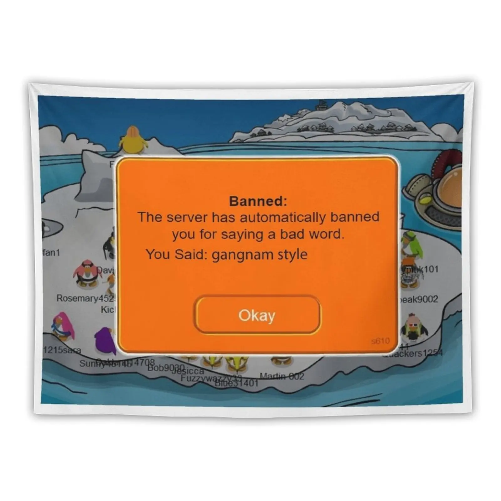 

gangnam style club penguin Tapestry Wall Hanging Outdoor Decor Decoration For Home Wall Decor Hanging Tapestry