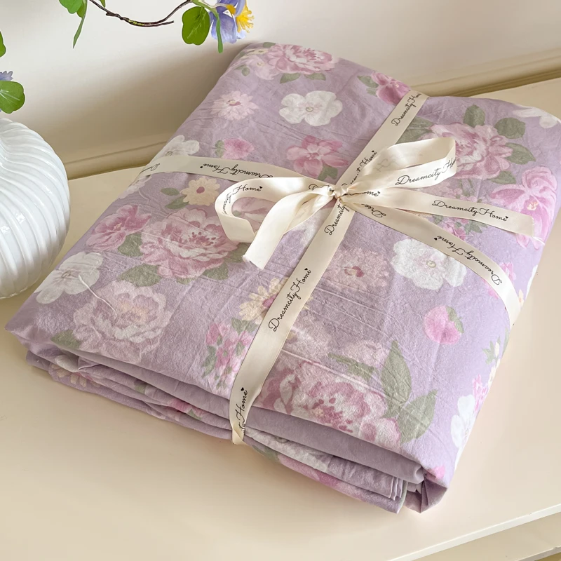 

2025 Pure Cotton Bedding Set Four Piece Bed Sheet Set Comforter Set Single Double Bed Quilt Cover Rural Style Floral Bed Linens