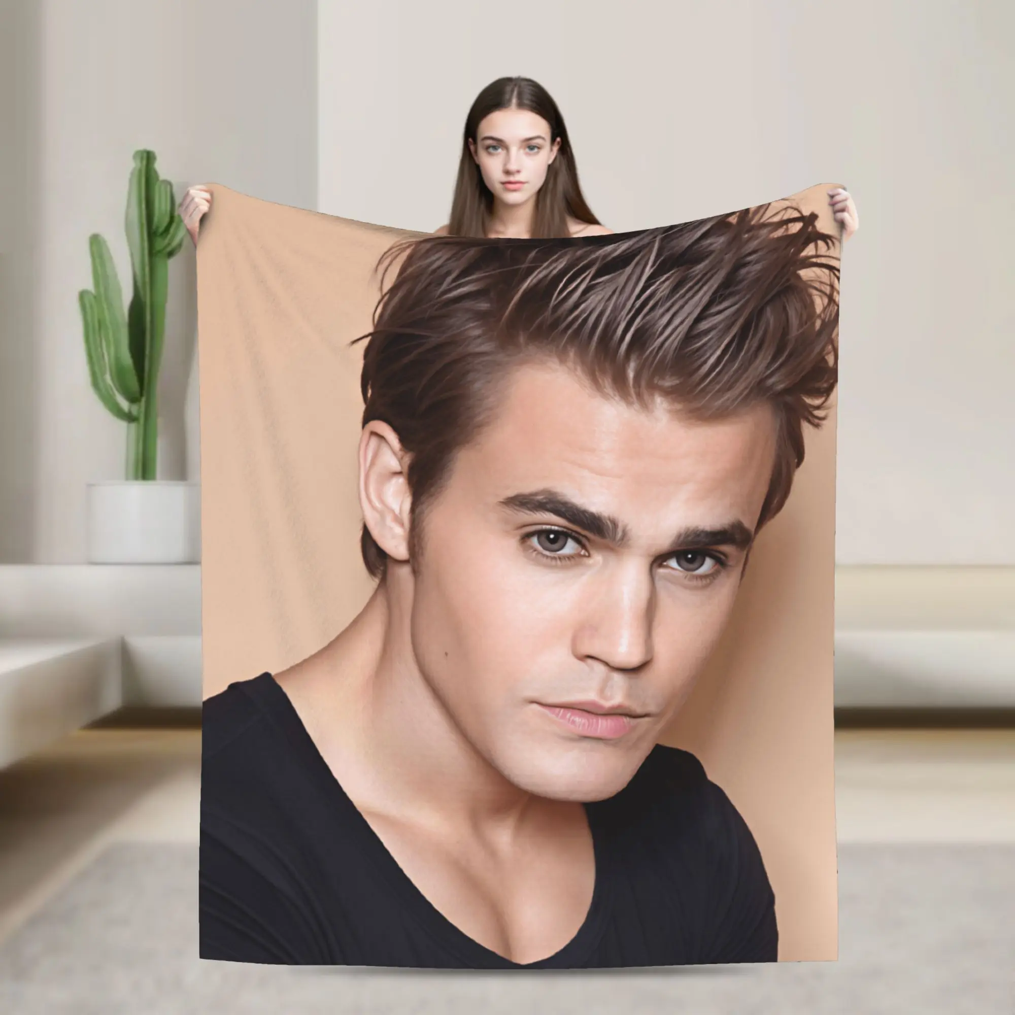 Stefan Salvatore Throw Blanket Soft Casual Blankets  For Living Room Picnic Flannel Bedspread Bed Cover