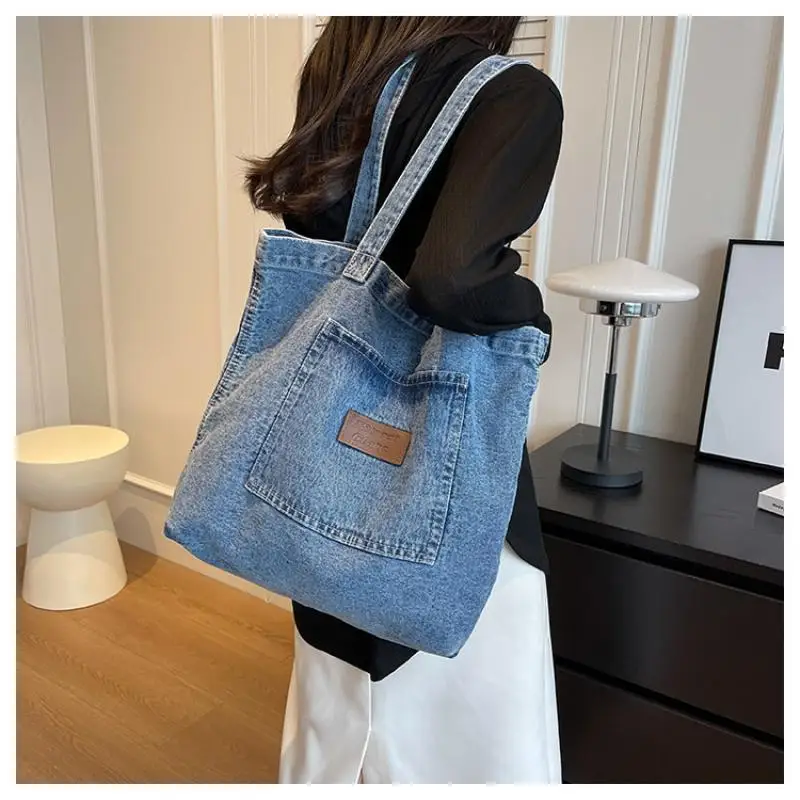 Designer-Handtasche aus Denim, luxuriöse Designer-Tragetasche, modische Clutch-Taschen, einfarbige, schlichte Damen-Handtaschen für den täglichen Gebrauch, 202 – Detail 20
