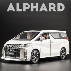 1:24 Toyota Alphard MPV Alloy Die Cast Toy Car Model Sound and Light Pull Back Children's Toy Collectibles Birthday gift