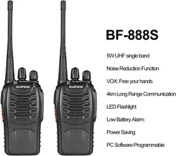 Baofeng-BF-888S Handheld Two Way Radio, UHF portátil Walkie Talkies para adultos, ideal para caminhadas, ciclismo, camping, 2pcs