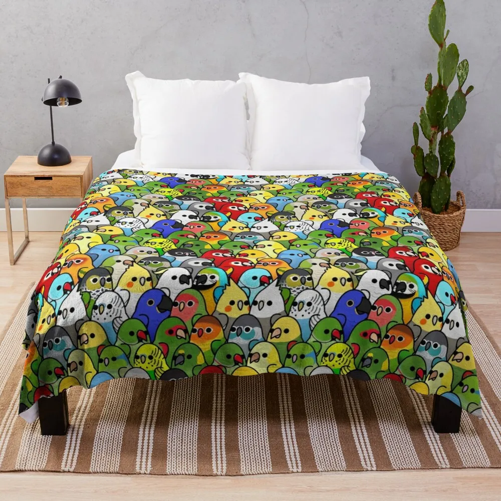 

Too Many Birds! Bird Squad Classic Throw Blanket Softest Furrys Blankets